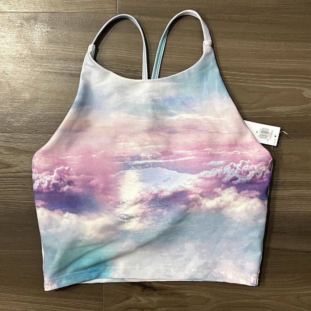 Old Navy Active Tank Top Built in Bra Size Medium Blue Purple Pink